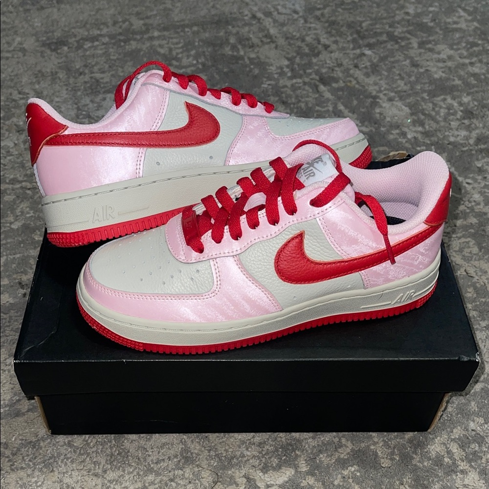 Custom Pink and Red Nike Air Force one Sneakers